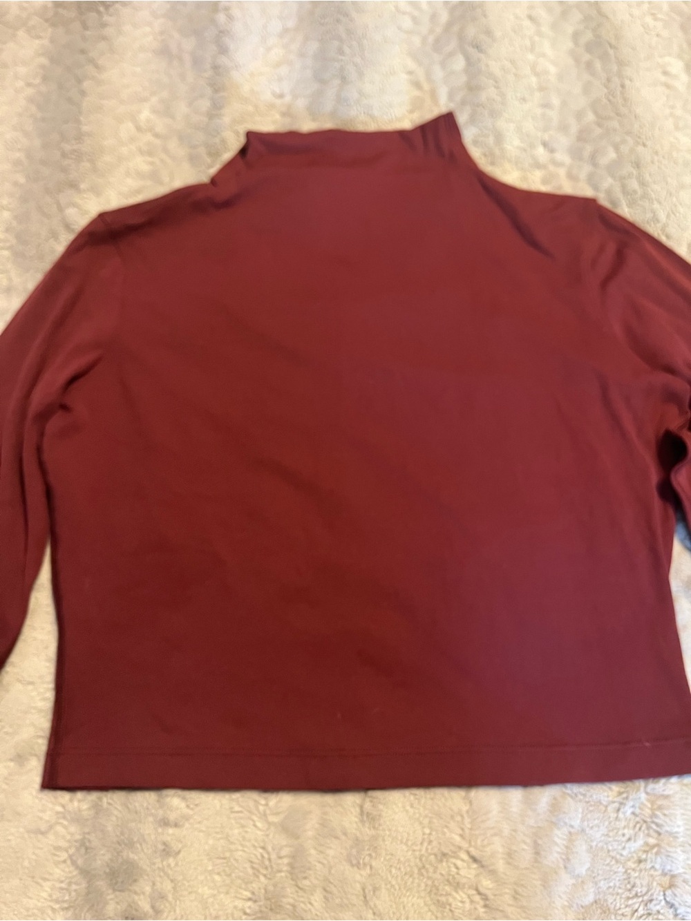 Lululemon Long Sleeve Cropped Mock Neck Top - Burgundy - Picture 2 of 6
